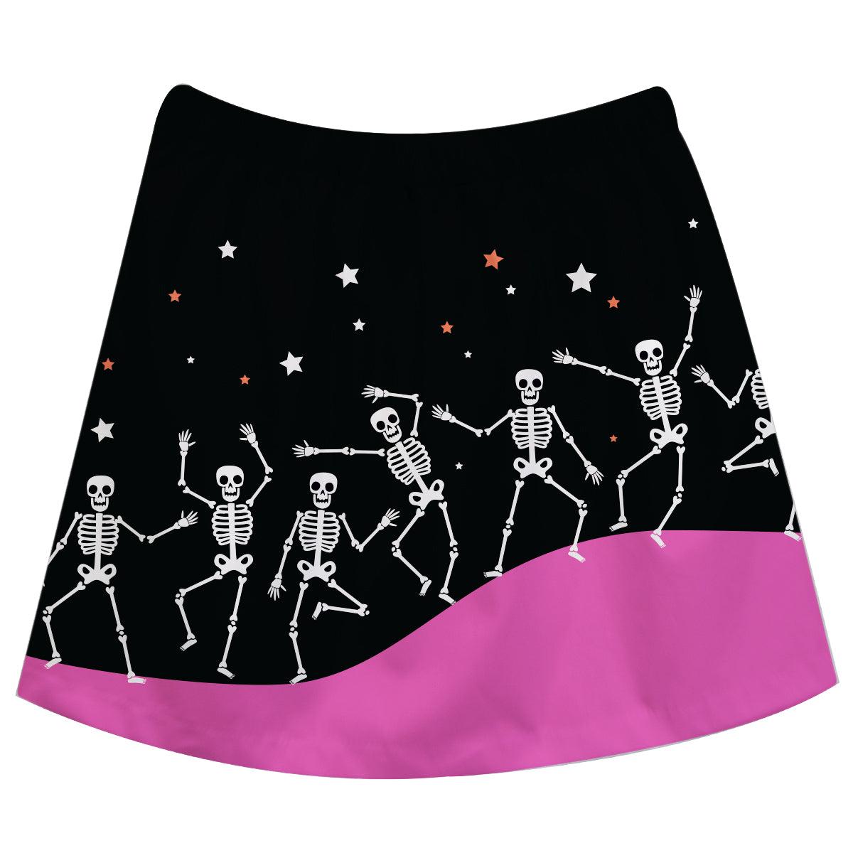 Skeletons Dancing Black and Pinkt Skirt