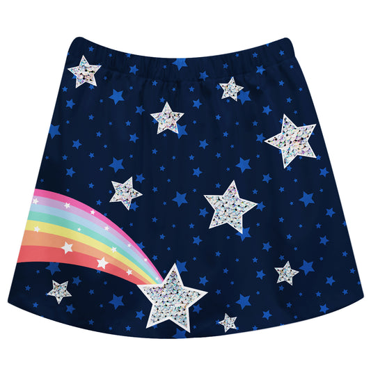Stars Print Navy Skirt