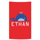 Whale Name Red Towel