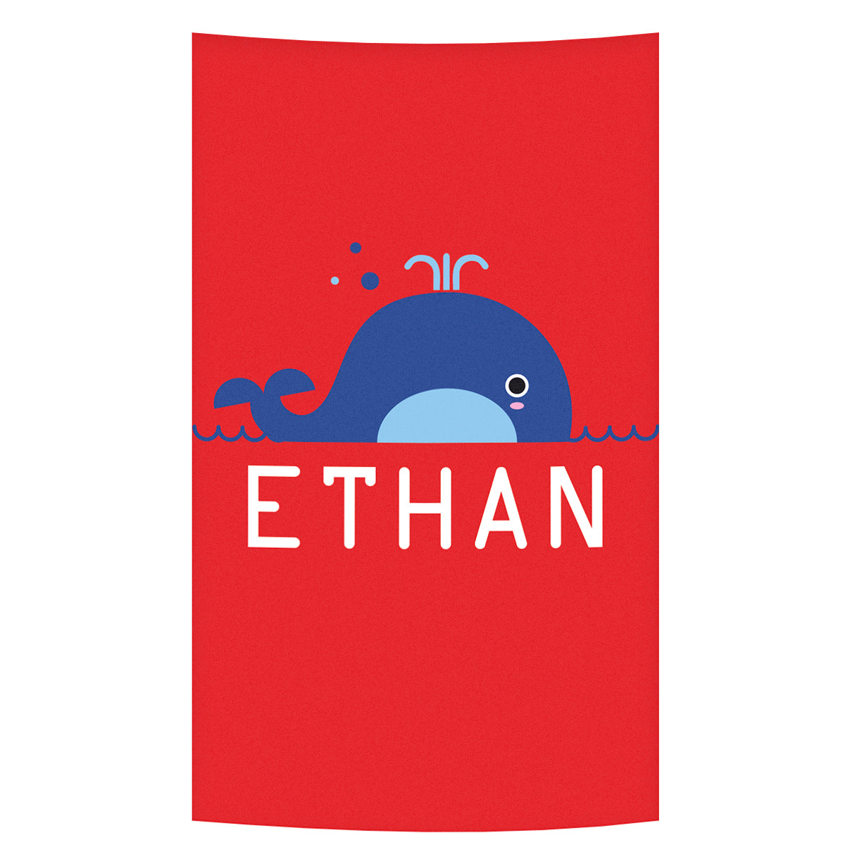Whale Name Red Towel