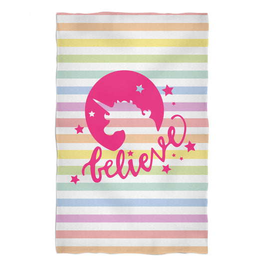 Believe Rainbow Colors Stripes Towel 51 x 32