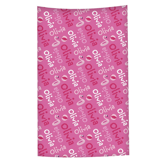 Flamingo Name Pink Towel 51x 32