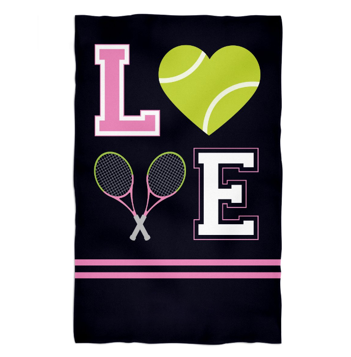 Love Tennis Name Black Towel 51 x 32 - Wimziy&Co.