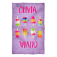 Popsicles Personalized Name Purple Towel 51 X 32