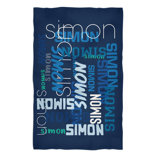 Personalized Name Navy Towel 51 x 32