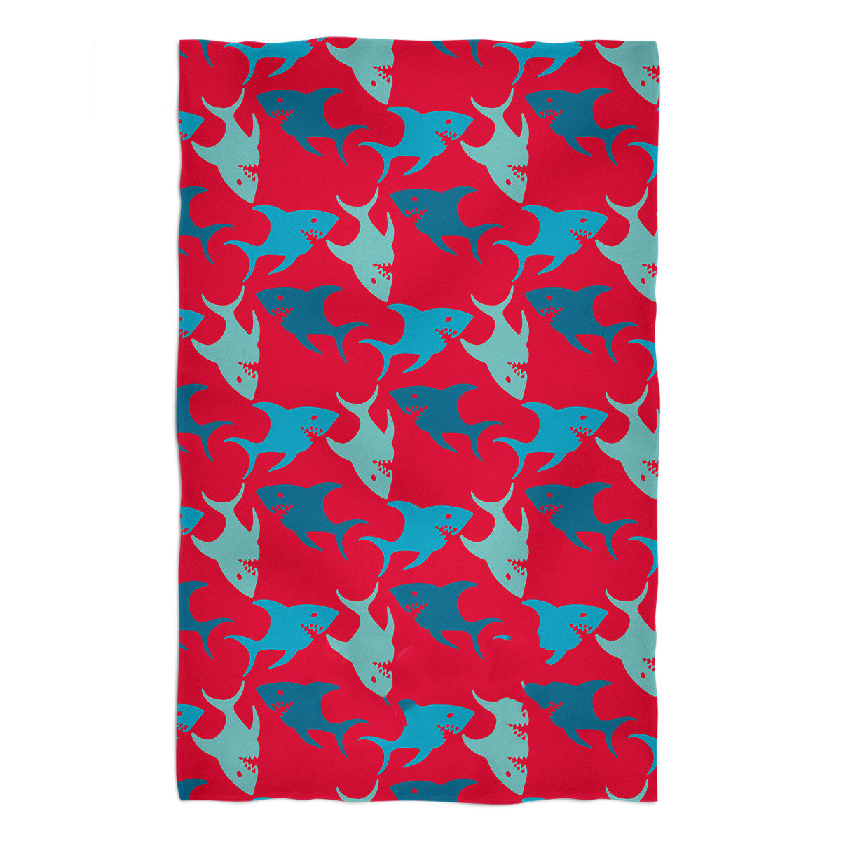 Sharks Print Name Red Towel 51 X 32 - Wimziy&Co.