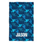 Sharks Print Personalized Name Navy Towel