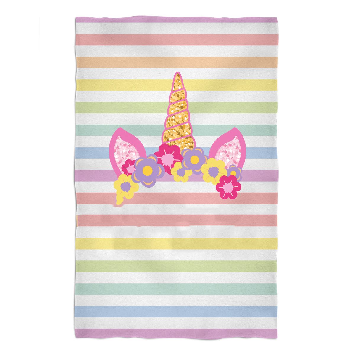 Unicorn Name Rainbow Colors Stripes Towel 51 x 32 - Wimziy&Co.