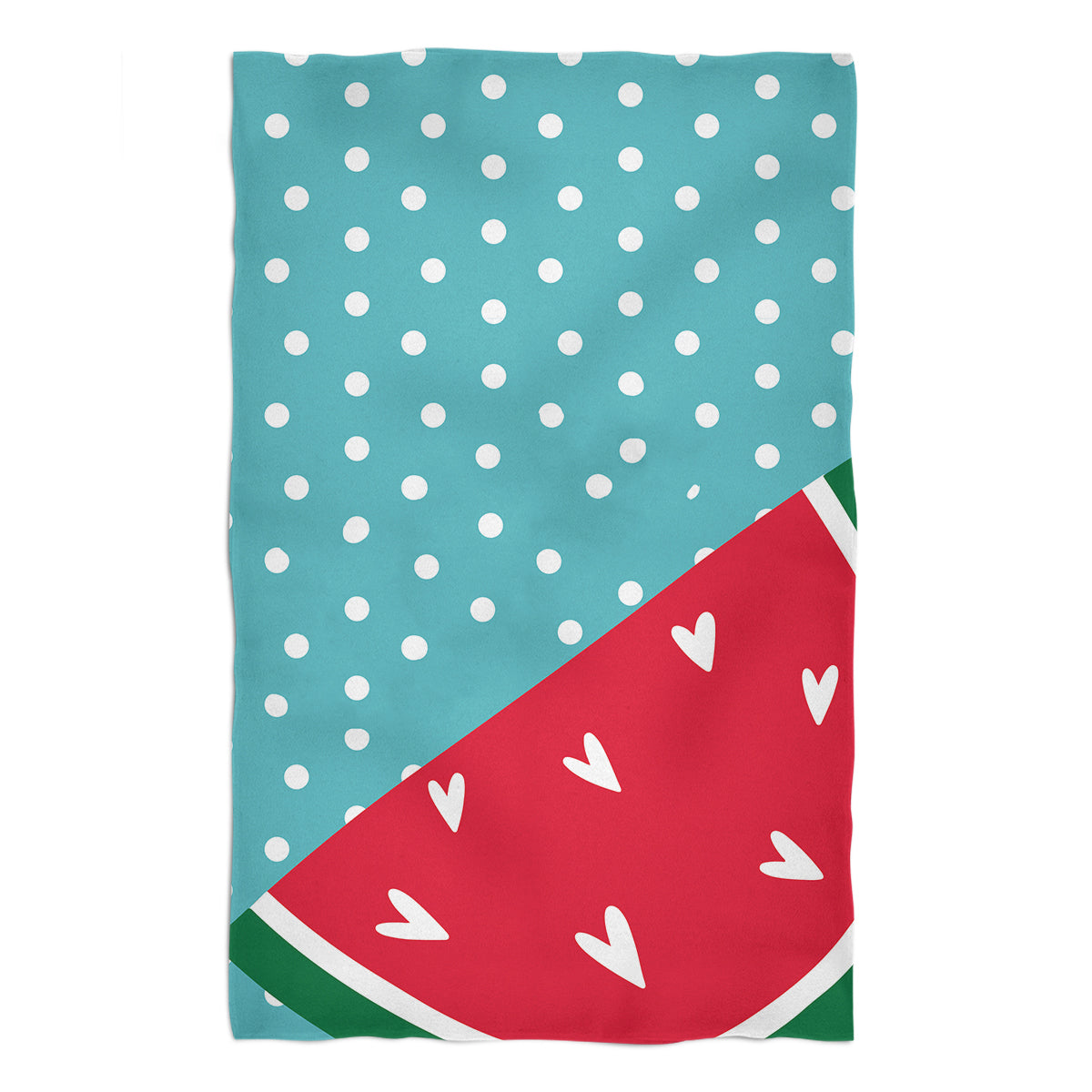 Watermelon Personalized Name Aqua Polka Dots Towel 51 x 32 - Wimziy&Co.