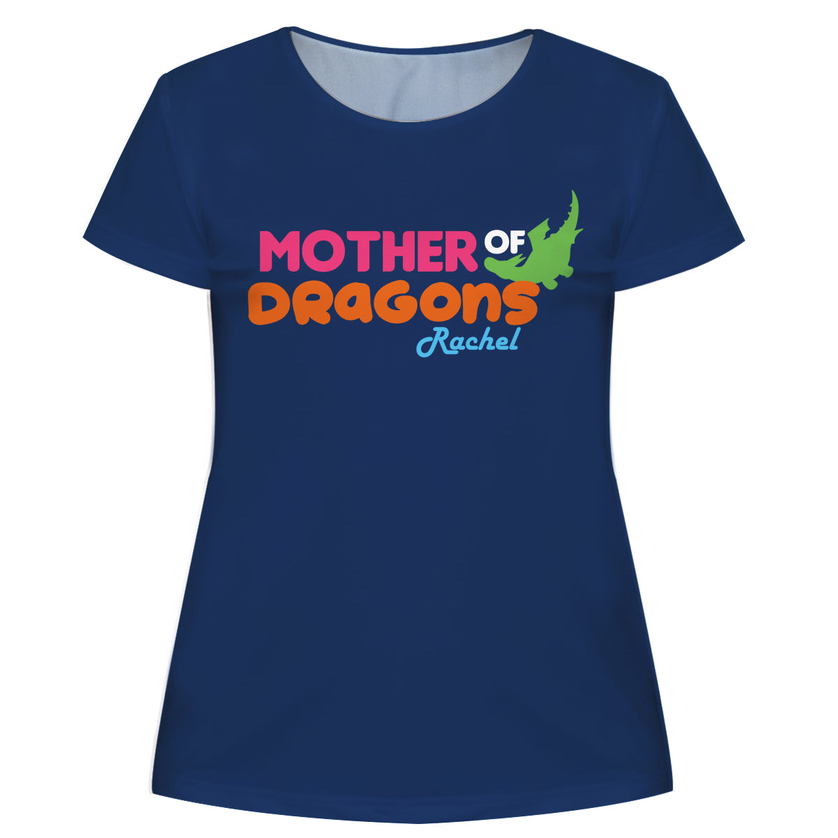 Mother Of Dragons Personalized Name Navy Short Sleeve Tee Shirt