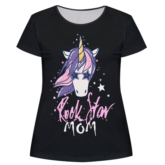 Rock Star Unicorn Black Short Sleeve Tee Shirt