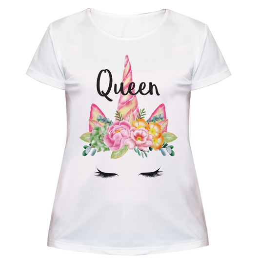 Unicorn Queen White Short Sleeve Tee Shirt