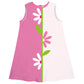 Flowers Pink and White A Line Dress