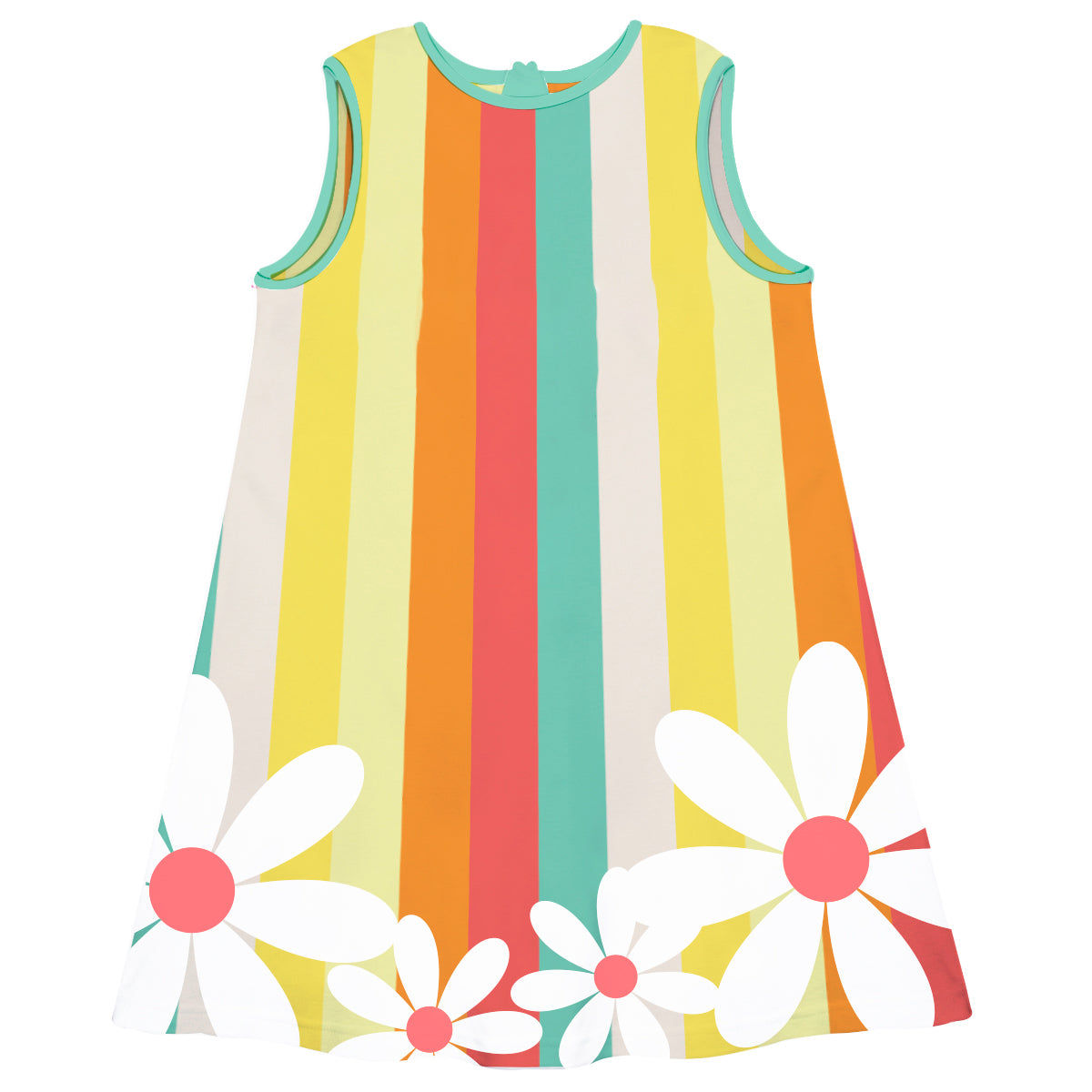 Floral Name Colors Stripes A Line Dress - Wimziy&Co.