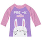 Pre-K Cutie Bunny Purple And Pink Raglan Tee Shirt 3/4 Sleeve