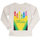 Crayons Personalized Name Ivory Fleece Sweatshirt With Side Vents