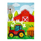 Farm Tractor Personalized Name Blue and Green Fleece Blanket 48 x 58