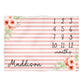Roses Personalized Name White and Coral Stripes Plush Minky Throw 38 x 47