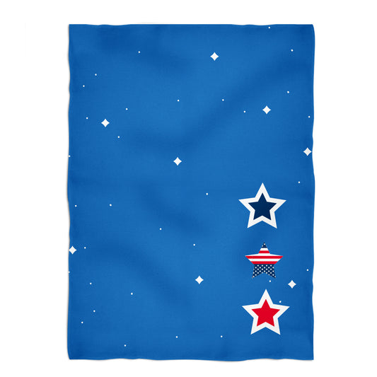 Stars Blue Fleece Blanket 40 x 58