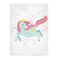 Unicorn Name White Fleece Blanket 40 x 58 - Wimziy&Co.