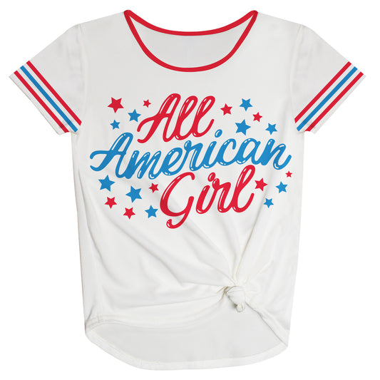 All American Girl White Knot Top