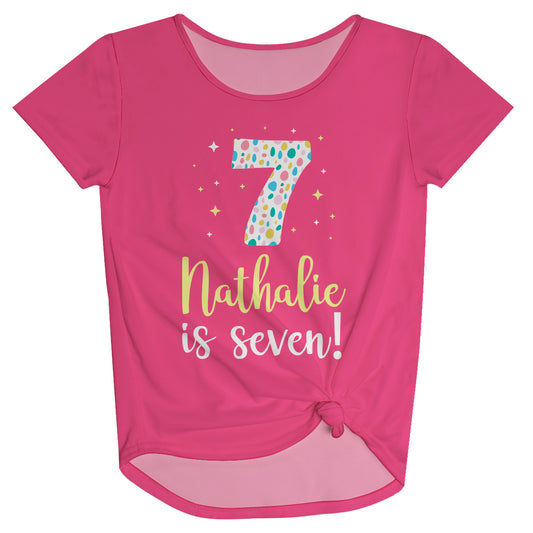 Birthday Personalized Your Age Pink Knot Top