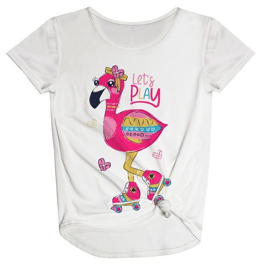 Flamingo Lets Play White Knot Top