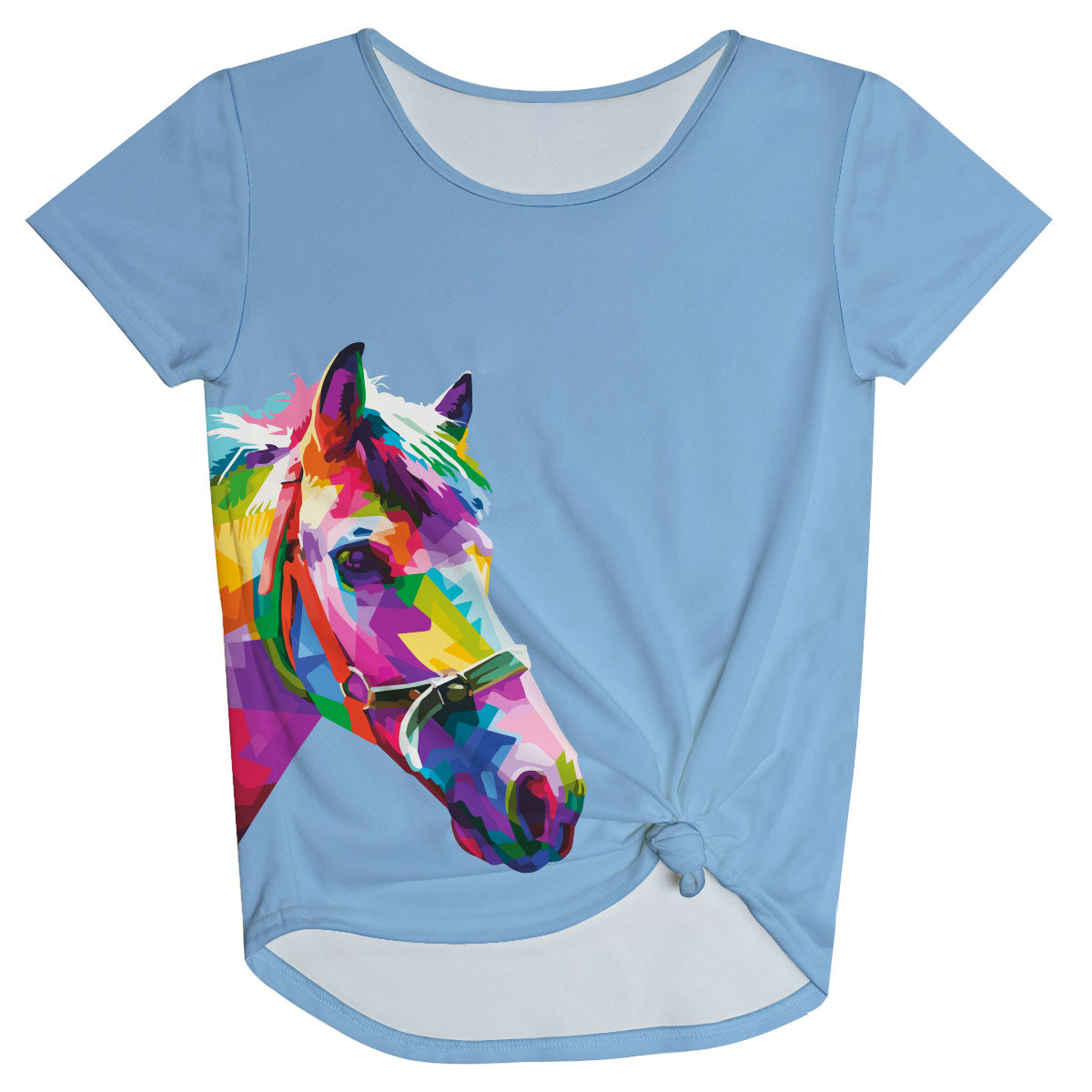 Horse Personalized Monogram Light Blue Knot Top - Wimziy&Co.