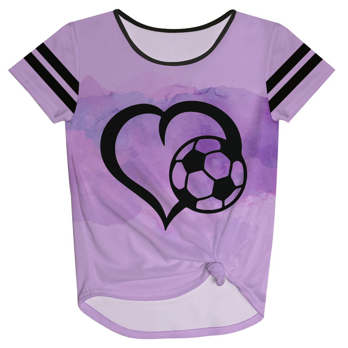 Heart and Soccer Name Purple  Knot Top - Wimziy&Co.