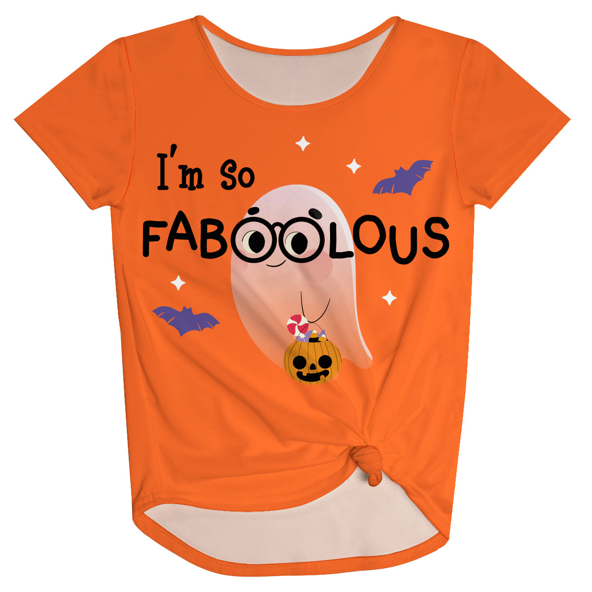 I Am So Faboolous Orange Knot Top