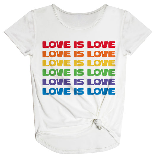Love Is Love White Knot Top