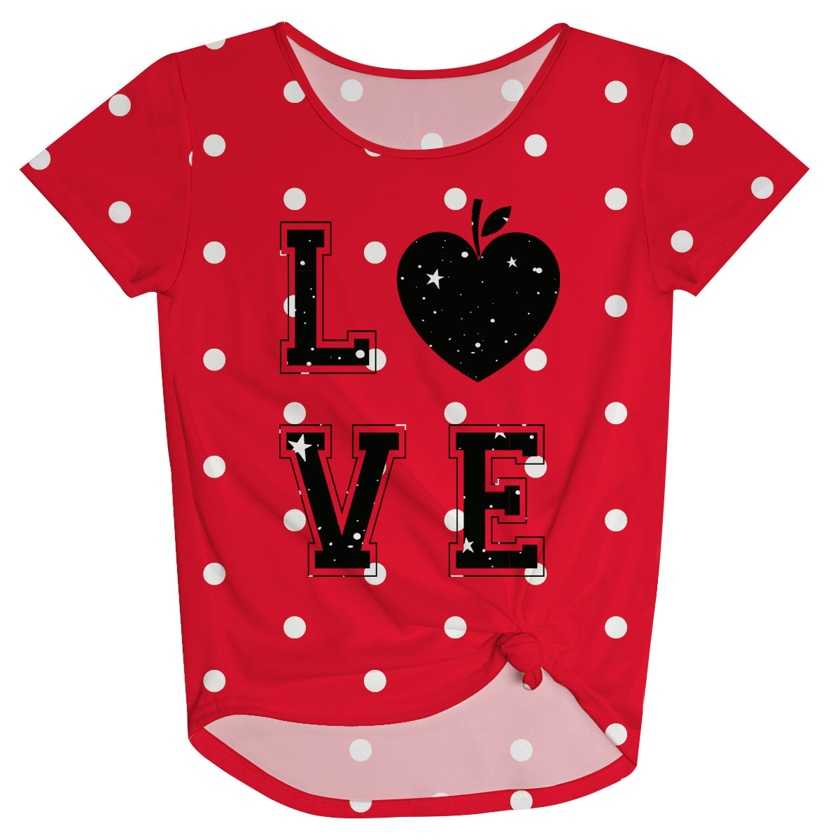 Love Red Polka Dots Knot Top