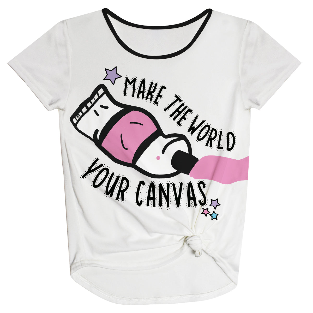 Make The World Your Canvas White Knot Top