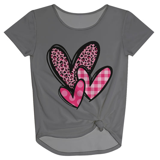Valentines Hearts Gray Knot Top - Wimziy&Co.