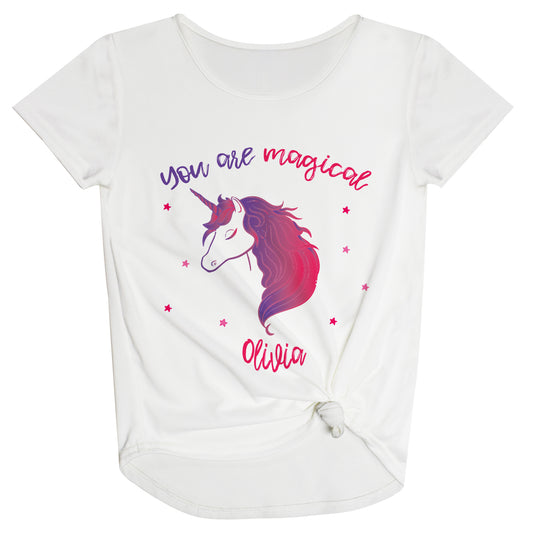 You Are Magical Personalized Name White Knot Top