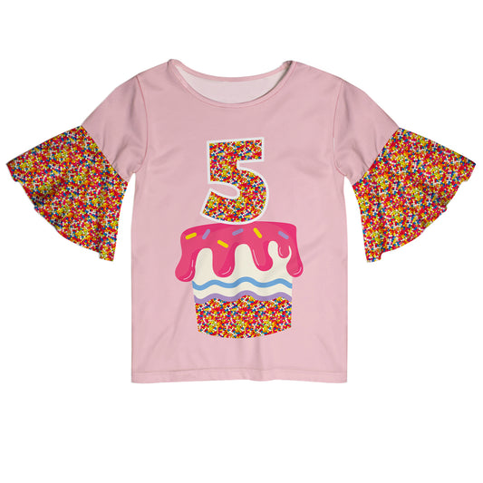 Cake and Your Age Pink Short Sleeve Ruffle Top - Wimziy&Co.