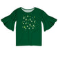 Clovers Monogram Green Short Sleeve Ruffle Top - Wimziy&Co.
