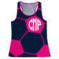 Soccer Monogram Navy and Pink Tank Top - Wimziy&Co.