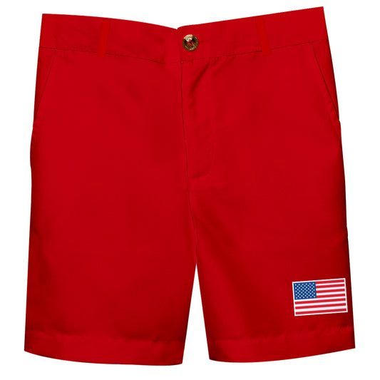USA Flag Red Structured Short