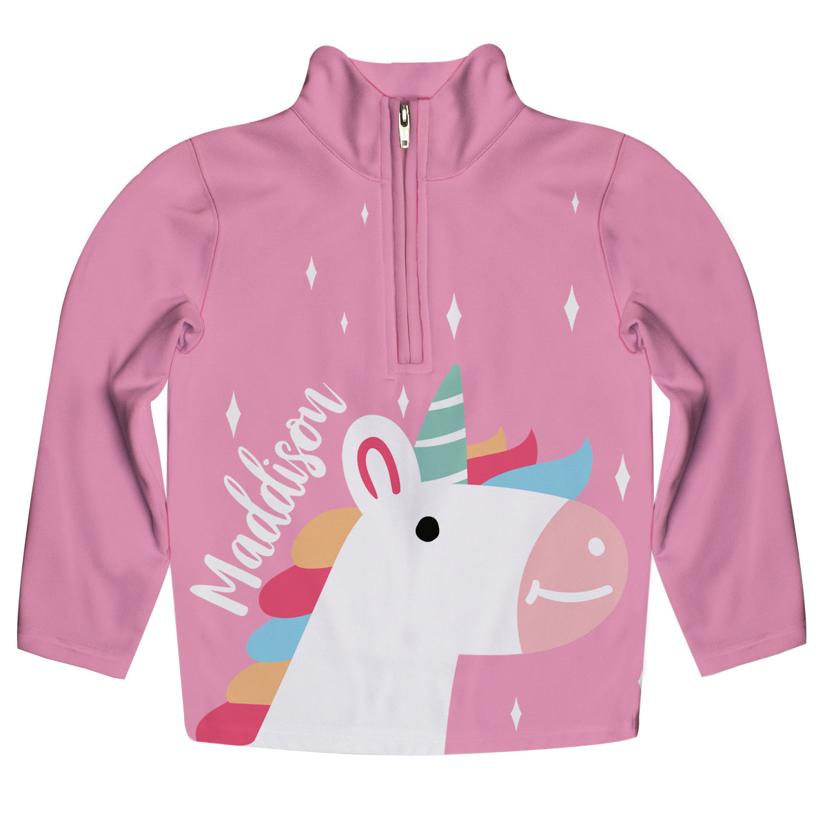 Unicorn Name Pink Light Weight 1/4 Zip Pullover
