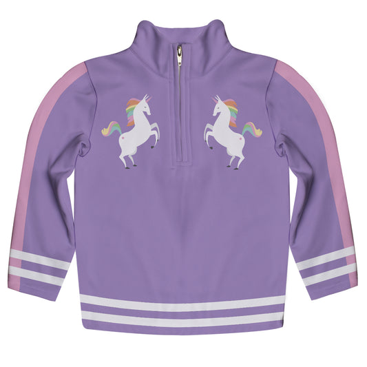 Unicorn Purple and White Weight 1/4 Zip Pullover