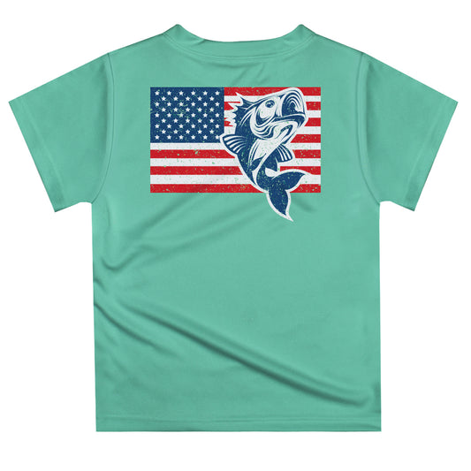 American Fishing Green Mint Short Sleeve Tee Shirt With Pocket - Wimziy&Co.