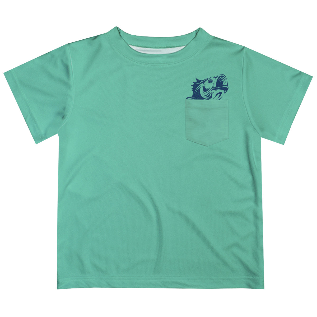 Fishing Green Short Sleeve Tee Shirt With Pocket
