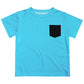 Fish Turquoise Short Sleeve Tee Shirt With Pocket - Wimziy&Co.