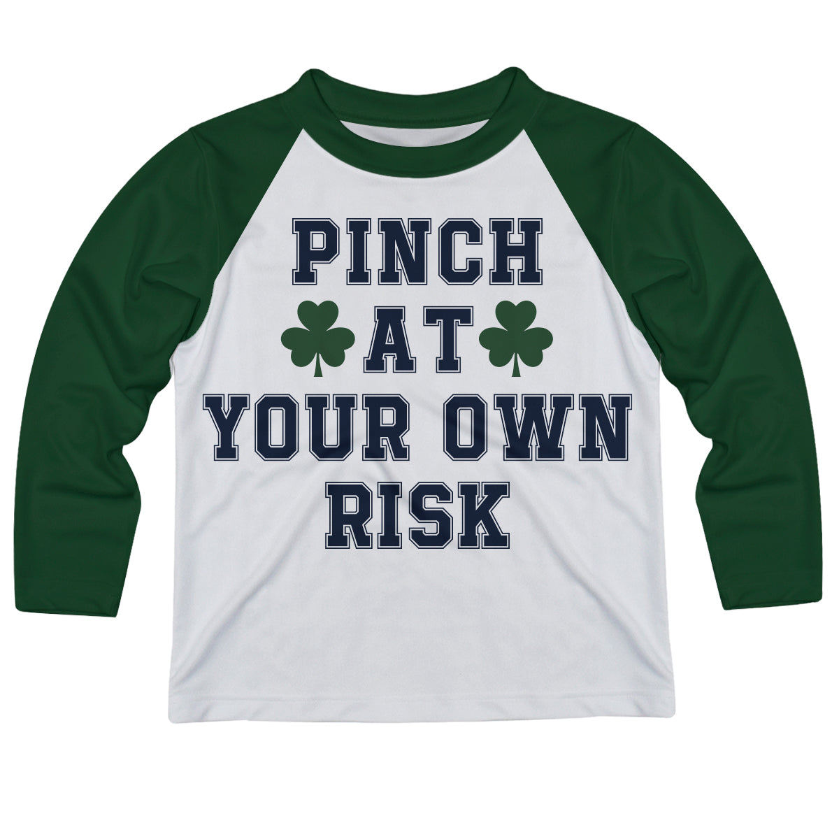 St Patricks White and Green Long Sleeve Tee Shirt - Wimziy&Co.