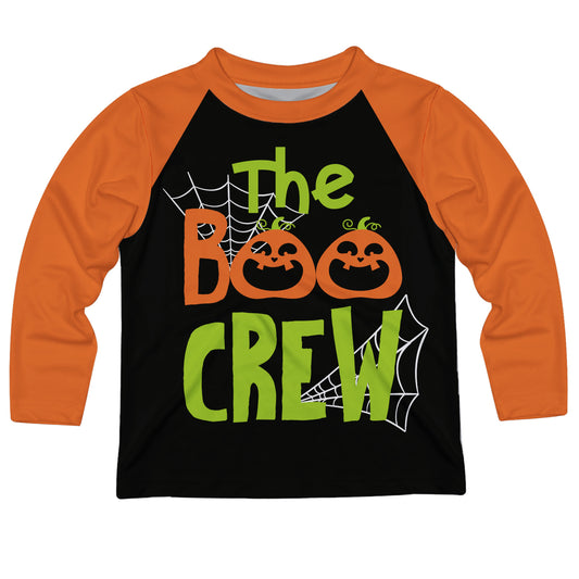 The Boo Crew Black and Orange Raglan Long Sleeve Tee Shirt
