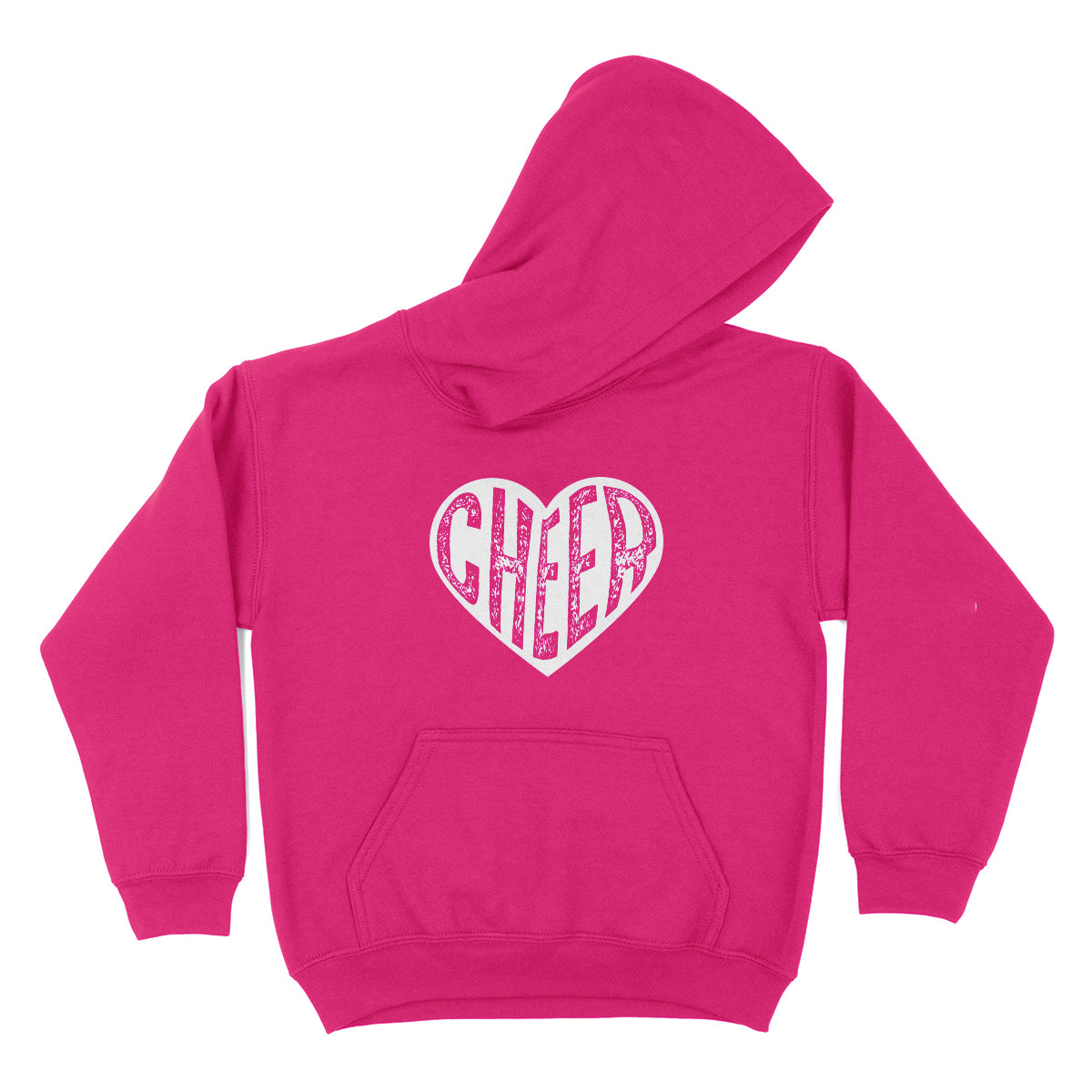 Cheer Heart Personalized Name Pink Fleece Long Sleeve Hoodie - Wimziy&Co.