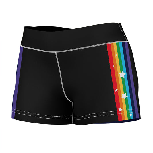 Rainbow Stripe Black Shorties