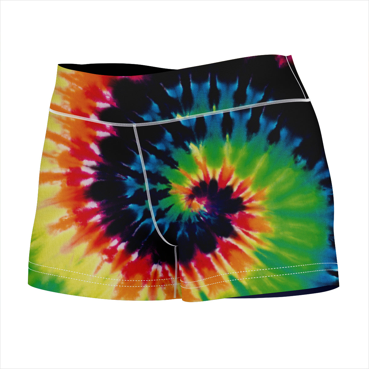 Tie Dye Yellow and Black Shorties