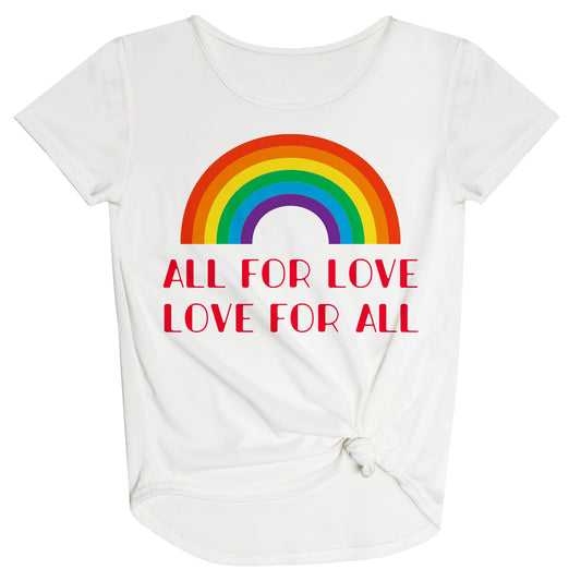 All For Love For All White Knot Top